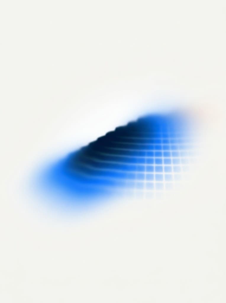 Modernisation and AI integration: a blue topographic mesh rising from a white field